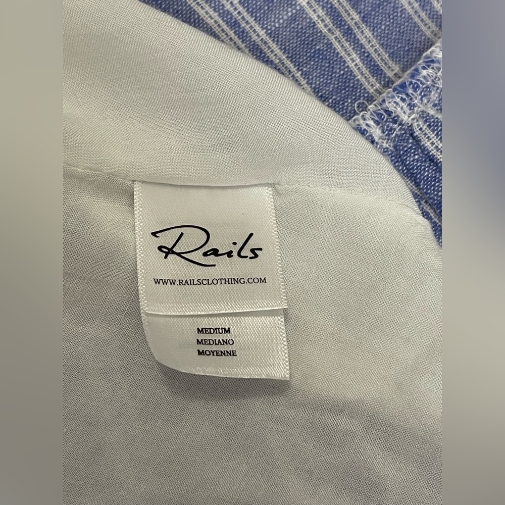 RAILS Everly Dress in Ludlow Stripe  Light Blue Long Sleeve Dress Size Medium - Picture 8 of 12